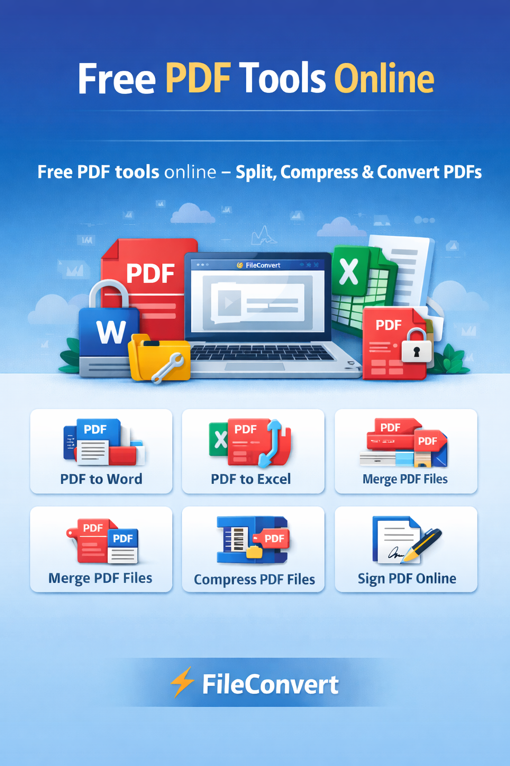 Free PDF tools online to merge split compress and convert PDF files
